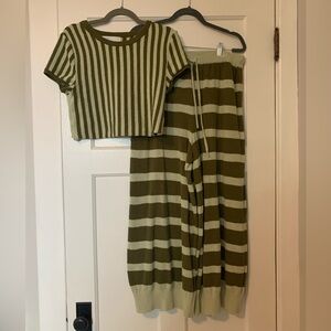 Free People Roberta Sweater Set- Tender Fern Combo- Size L